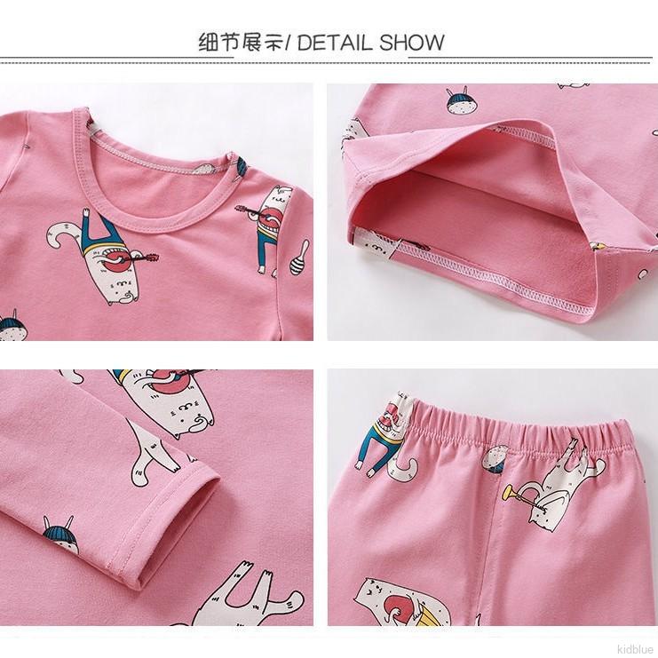 Set đồ bộ dài tay in họa tiết dễ thương thời trang dành cho bé