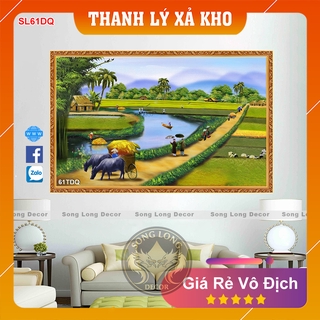 Tranh Dán Tường Làng Quê Việt Nam - SL61DQ-Tranh 3d Đồng quê - Song Long Decor