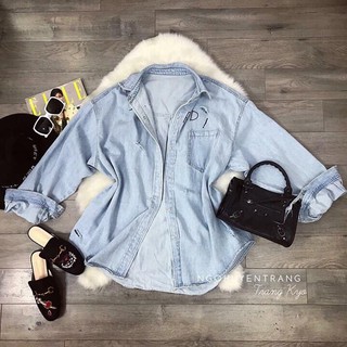 áo sơ mi jean xanh nhạt