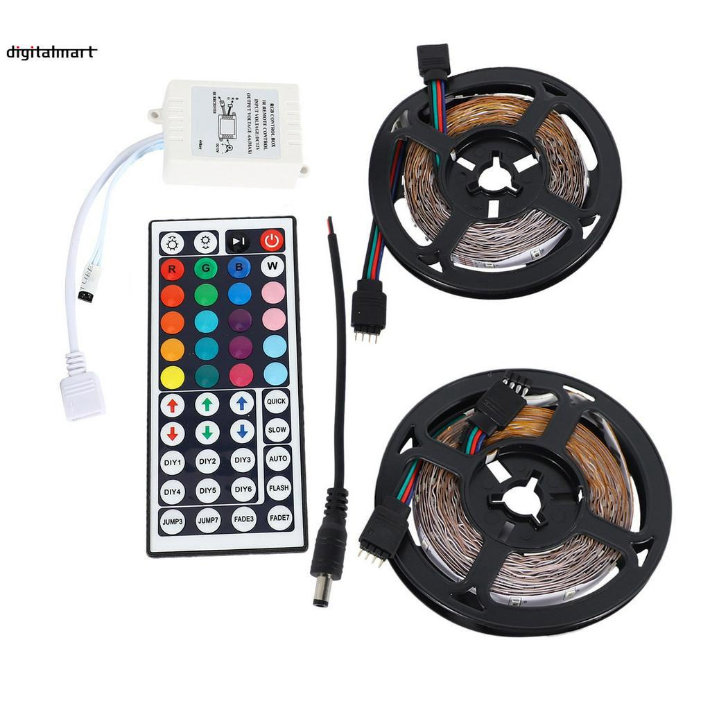 Dây Đèn Led 600 Bóng 3528 Smd Rgb 2x 5m Dài 10m + Điều Khiển Từ Xa 44 Nút