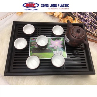 Khay trà Song Long, khay úp ly nhựa 2567