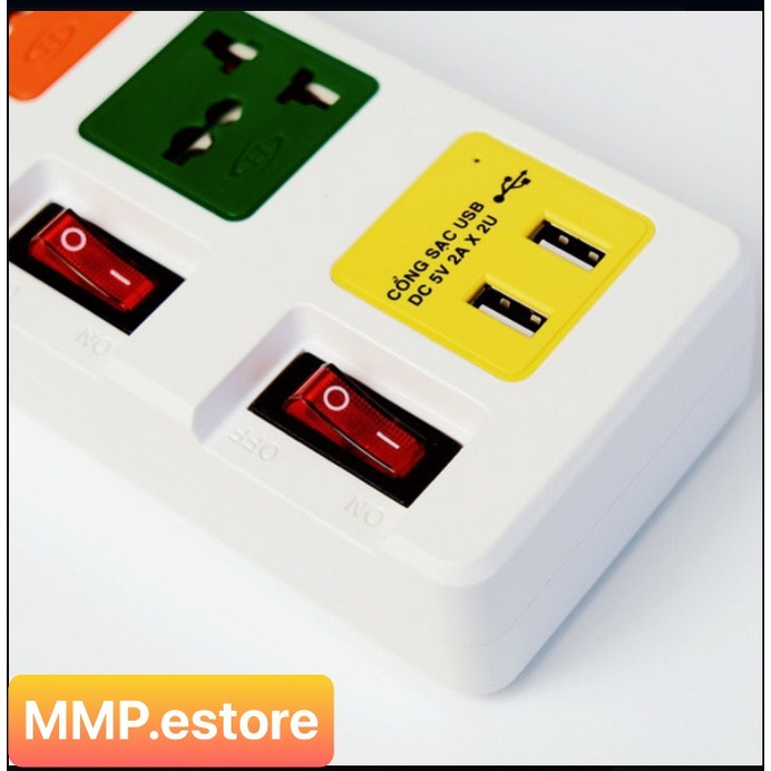 Ổ CẮM ĐIỆN HONJIANDA ĐA NĂNG AN TOÀN HJD-AT0655B - 3 MÉT DÂY
