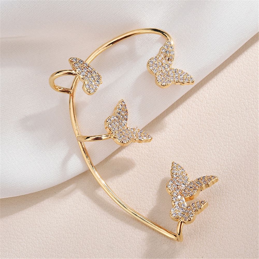 Khuyên Vành Tai Hình Bướm Đính Đá Zircon Thời Trang Phong Cách Hàn Quốc Dành Cho Nữ