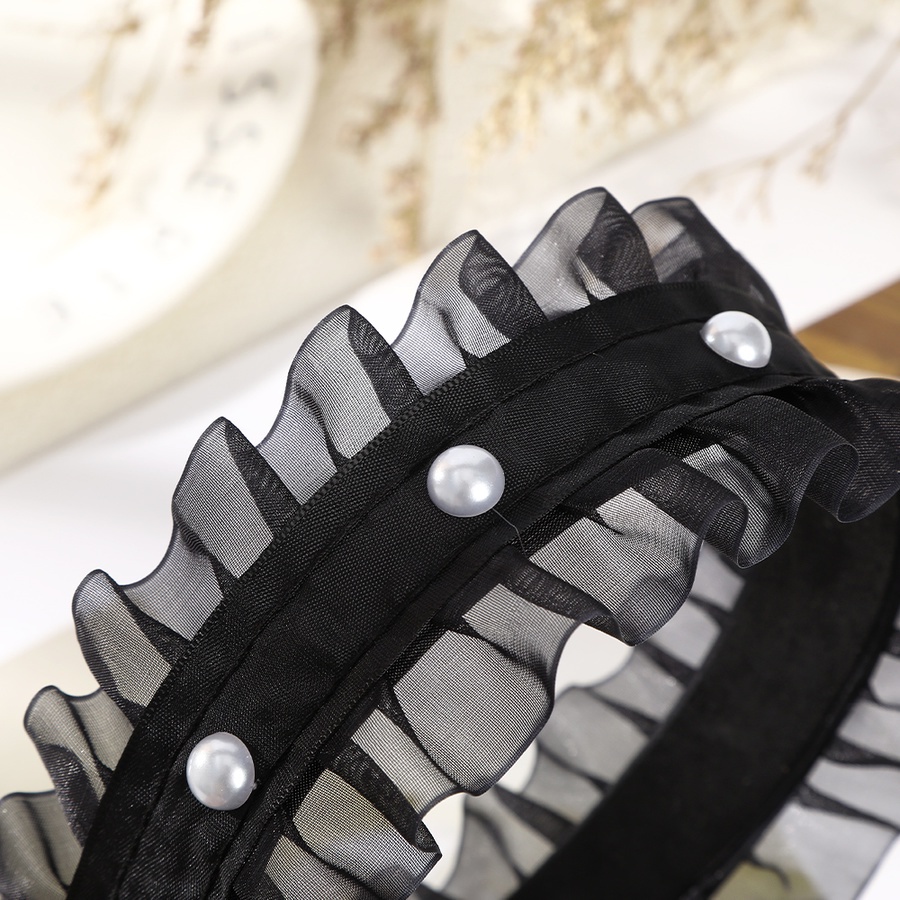 Băng Đô Vải Lưới Phối Ngọc Trai Thời Trang Hàn Quốc Cho Nữ