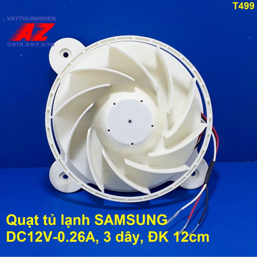 Quạt tủ lạnh tròn 12 cm NMB DC12V-0.26Am, 3 dây dùng cho tủ SAMSUNG hãng