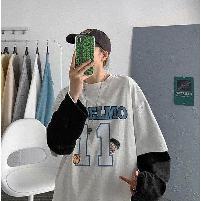 Áo Thun Tay Dài Giả Hai Lớp In Số Cầu Thủ Bóng Đá Phong Cách Hàn Quốc Cho Nam Nữ Size M-3Xl