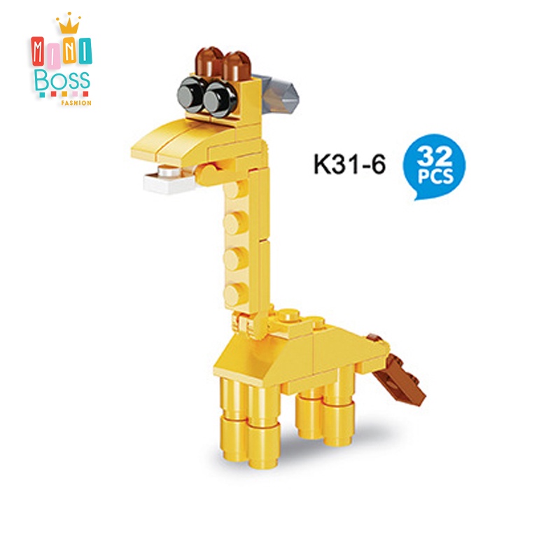 Đồ chơi lego trong trứng xếp hình khủng long, xe công trình, động vật | Trứng lego xếp hình ngộ nghĩnh MiniBoss
