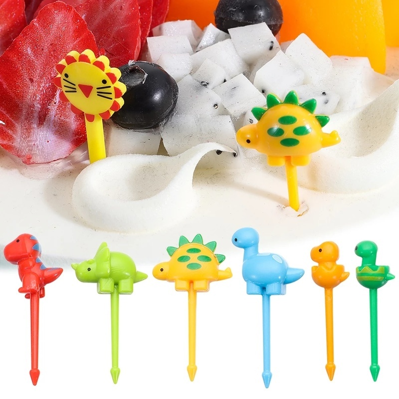 Set 6 Nĩa Ăn Trái Cây Hình Khủng Long Dễ Thương