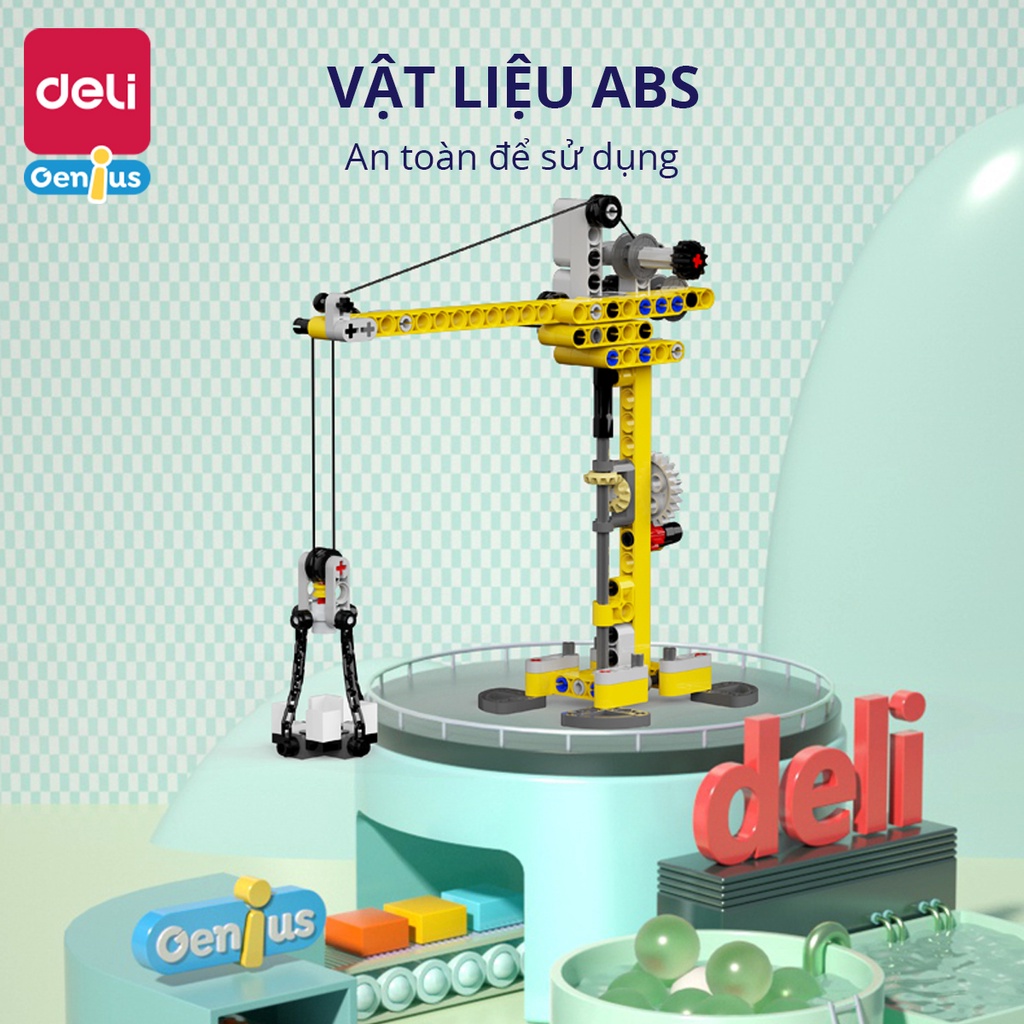 Bộ lego deli - chủ đề khoa học stem - đồ chơi máy bắn đá, con quay - ảnh sản phẩm 7