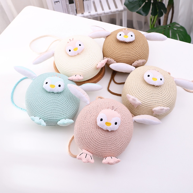 Nón cói túi cói con vịt dễ thương cho bé gái từ 3-6 tuổi nhiều màu mẫu mới