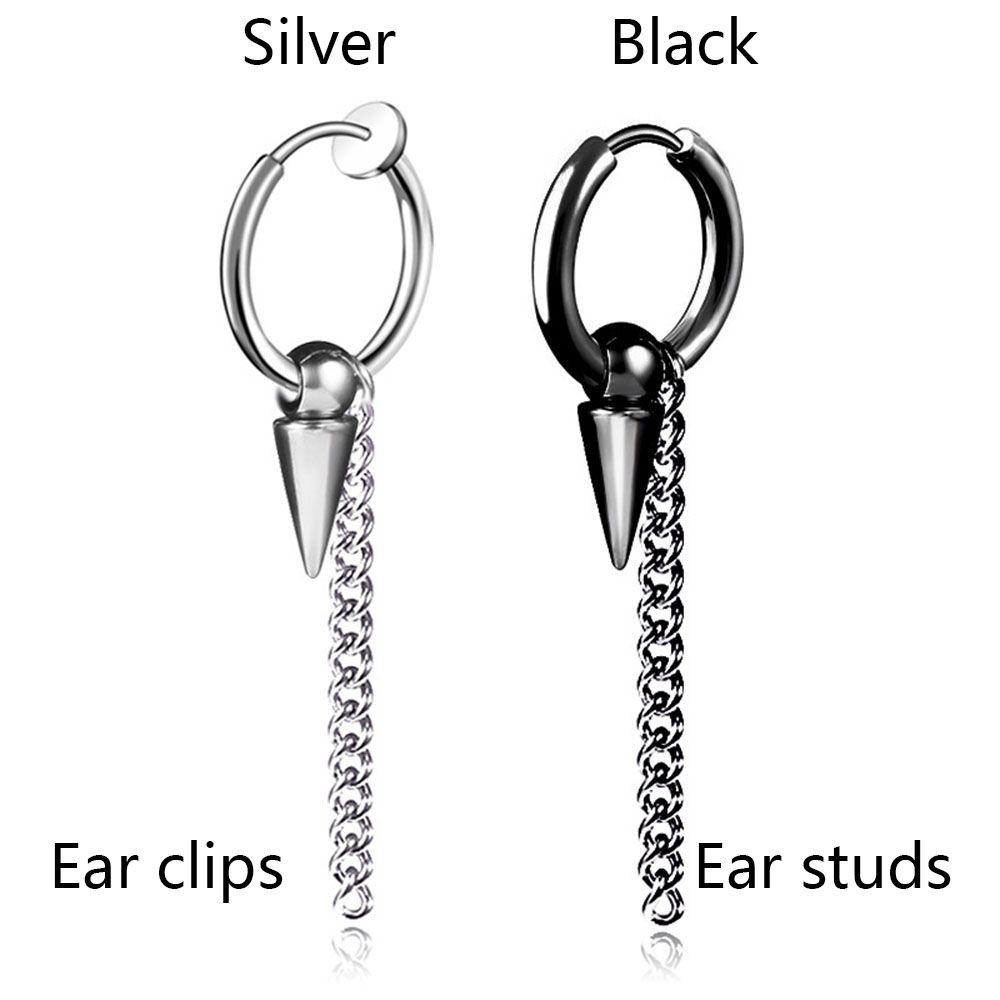 Khuyên Tai Dạng Vòng Lủng Lẳng Bằng Thép Không Gỉ Phong Cách Hip Hop Cho Nam Và Nữ