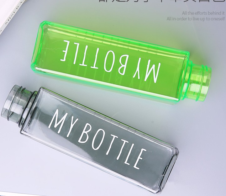 [OUYOU]Bình đựng nước kiểu dáng thể thao hình vuông bằng nhựa dung tích 500ml