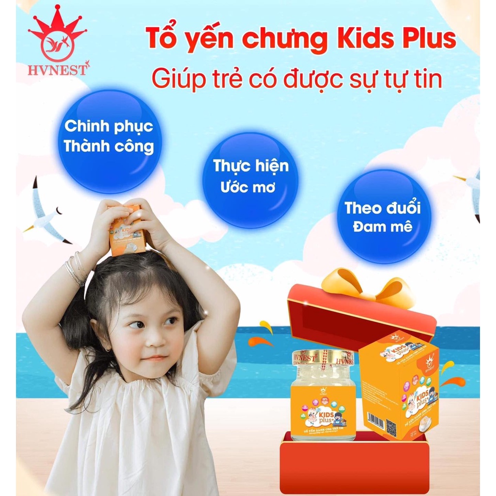 Yến sào HVNEST Kids Plus dành cho trẻ em không chất bảo quản, hũ 70ml