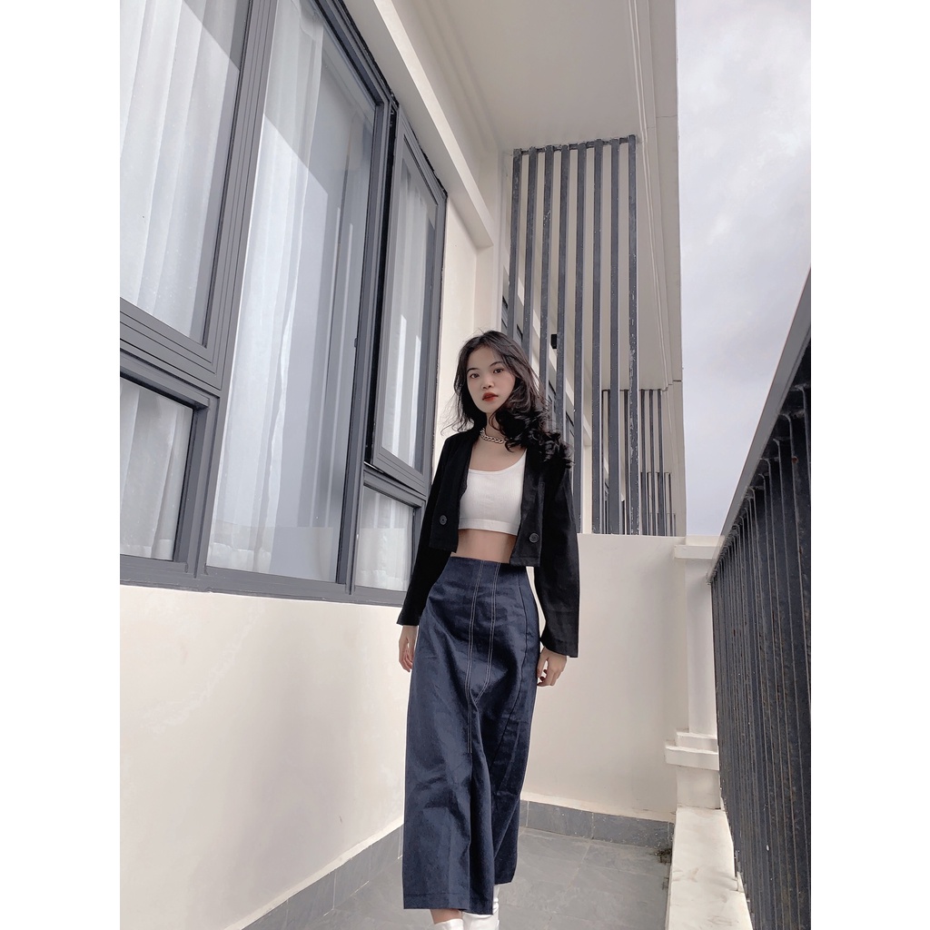 [Mã FAMARAL1 giảm 10K đơn 50K] Áo vest croptop ulzzang 1 lớp