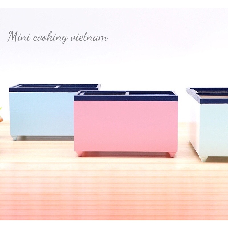 Mô hình tủ lạnh ngang cho nhà búp bê / Mini cooking vietnam