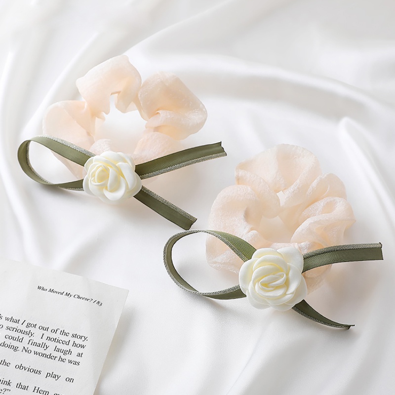Dây Buộc Tóc Đính Hoa Trà Xinh Xắn Cho Nữ