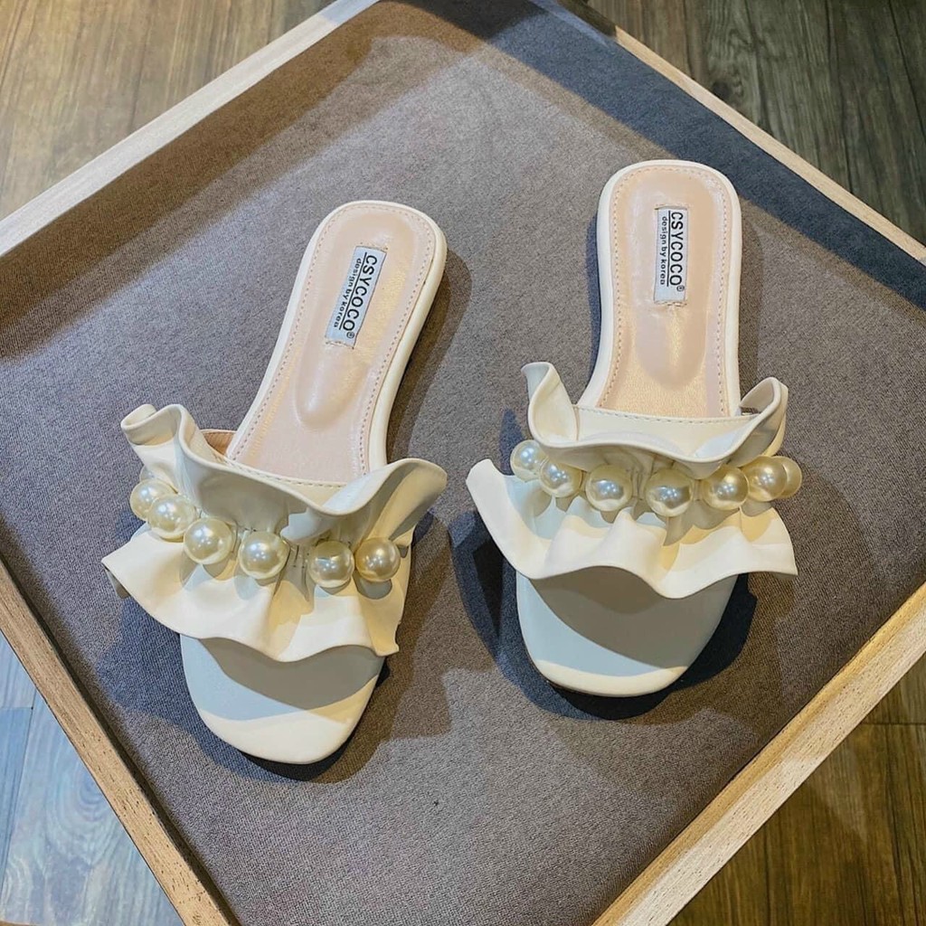 FREESHIP DÉP NỮ, DÉP THỜI TRANG NỮ XẾP BÈO NGỌC SIÊU XINH