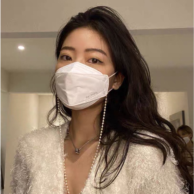 Dây đeo khẩu trang đính ngọc trai giả chống thất lạc cho nữ