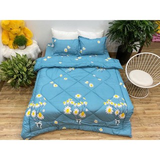Trọn bộ 5 món poly cotton [ mẫu hoa vàng chùm xanh ]