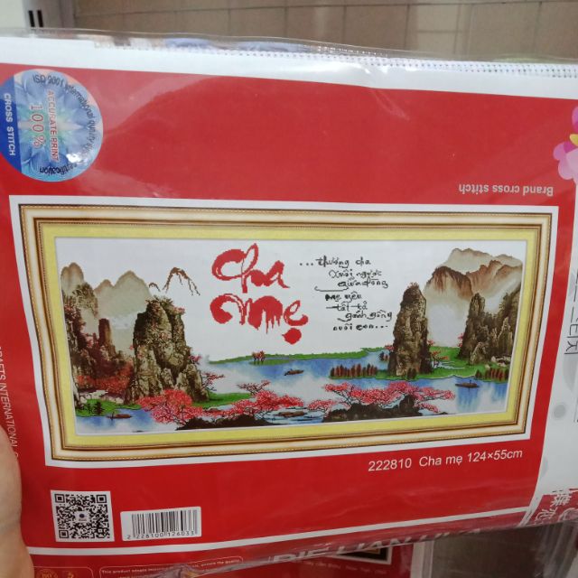 Tranh thêu cha mẹ 222810(124*55)