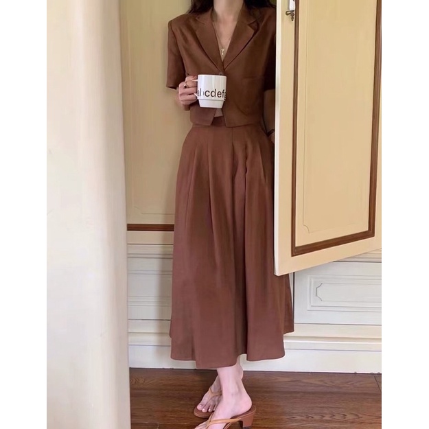 Set Áo Crop Mix CVay A Dài