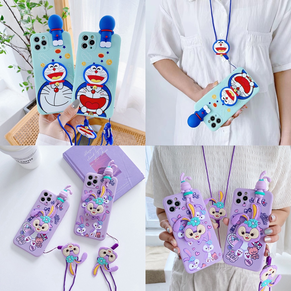 Ốp điện thoại có dây đeo búp bê họa tiết Doraemon cho SAMSUNG A72 A52 A12 A02S M12 A71 A51 A31 A21S A11 M11 A10S A20S