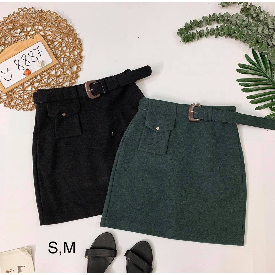 Chân váy nỉ 1 túi kèm nịt