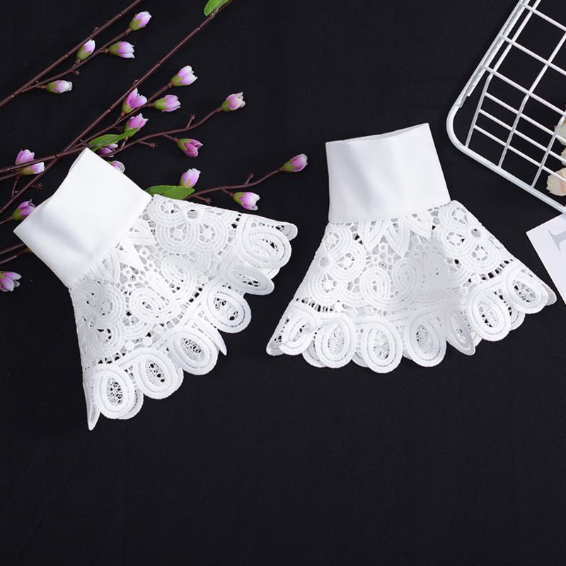 San * Cổ Tay Loe Giả Thêu Hoa Khoét Rỗng Kiểu Vintage Hàn Quốc Có Thể Tháo Rời