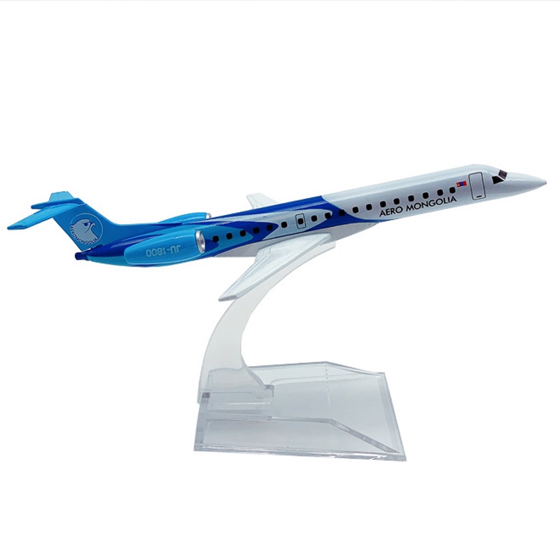 Mô hình máy bay AERO Mongolian Airlines ERJ145 bằng kim loại 16CM