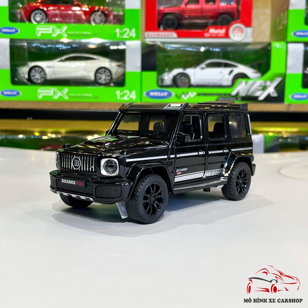 Mô hình xe Mercedes-Benz G700 Brabus tỉ lệ 1:32 Double Horses màu đen