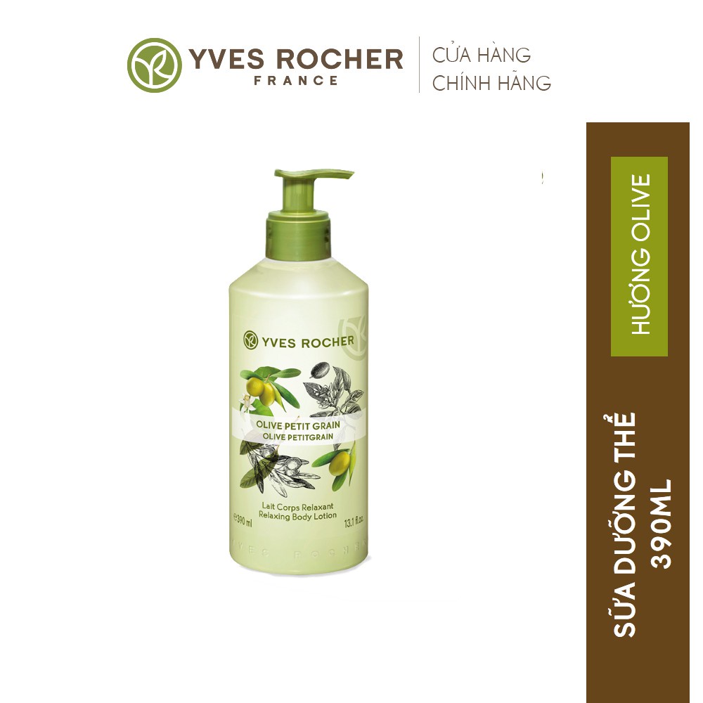 Dưỡng thể Yves Rocher hương Oliu - OLIVE PETITGRAIN RELAXING BODY LOTION 390ML