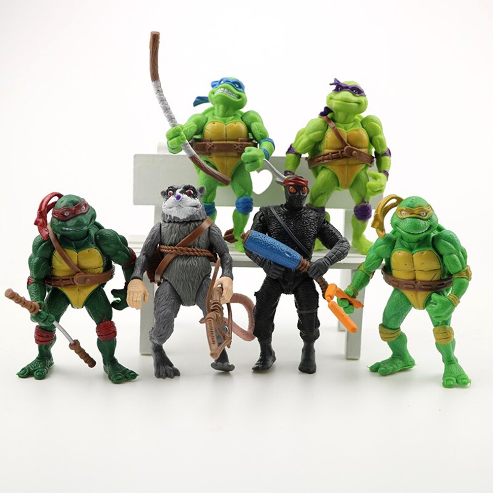 Bộ 06 đồ chơi mô hình Ninja Rùa TMNT cao 12cm PB2014 bằng nhựa đặc có khớp cử động linh hoạt - New4all Ninja Turtle Toys