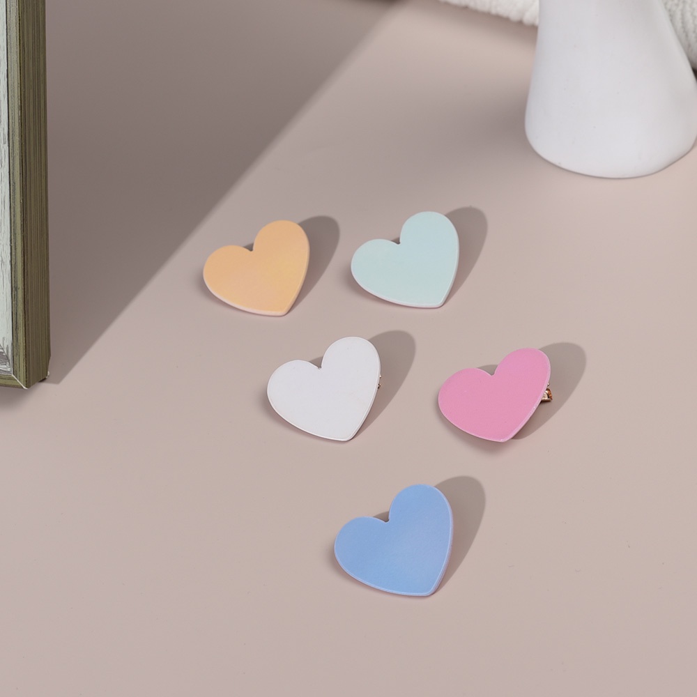 Kẹp Tóc BB Hình Trái Tim Màu Kẹo Ngọt Thời Trang Hàn Quốc Cho Nữ