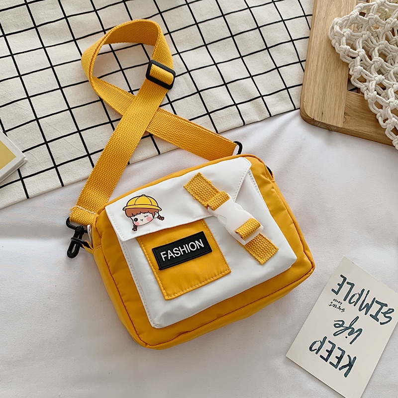 Túi Đeo Chéo Vai Đựng Điện Thoại Bằng nylon Họa Tiết Hoạt Hình Đơn Giản Phong Cách retro Hợp Xu Hướng Mới Cho Nữ Sinh