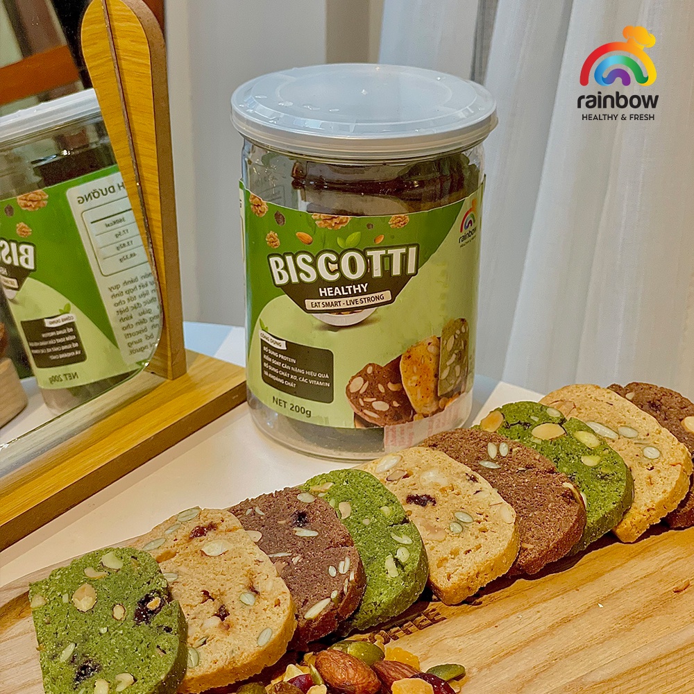 Biscotti Rainbow - Bánh Quy Kiểu Ý thơm ngon, giòn rụm, tươi mới, bổ sung dinh dưỡng tức thì