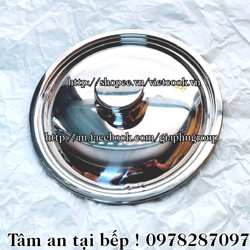 [Chính Hãng] Nắp vung nồi INOX núm tròn dùng cho nồi- chảo- quánh...đủ size 14, 16, 18, 20, 22, 24, 26, 28, 30, 32