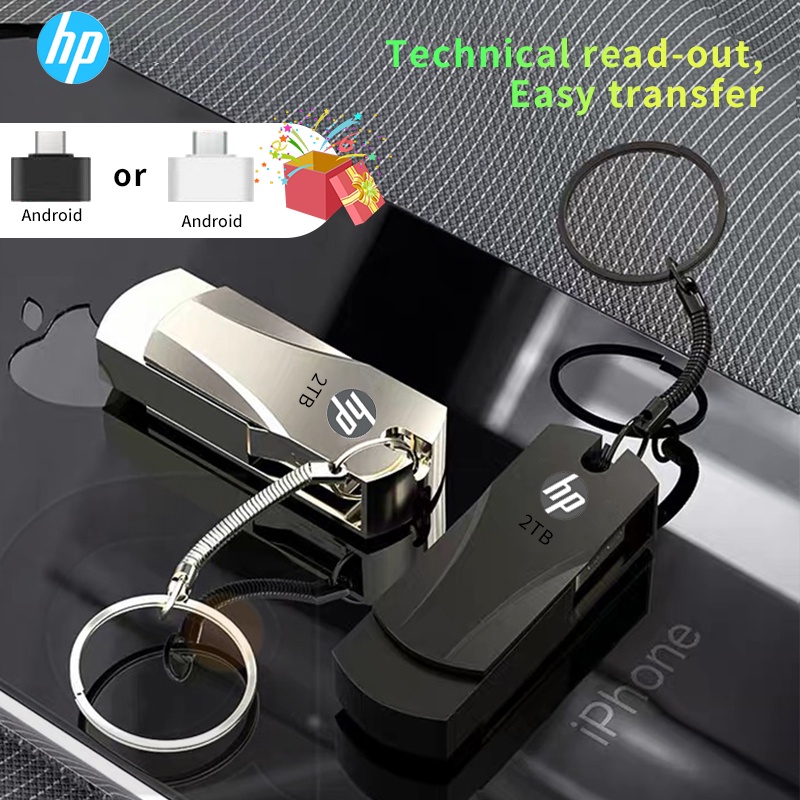 [Quà tặng giao hàng bằng tiền mặt] Ổ đĩa Flash HP USB 2.0 2TB Pendrive Pendrive Ổ đĩa Flash kim loại