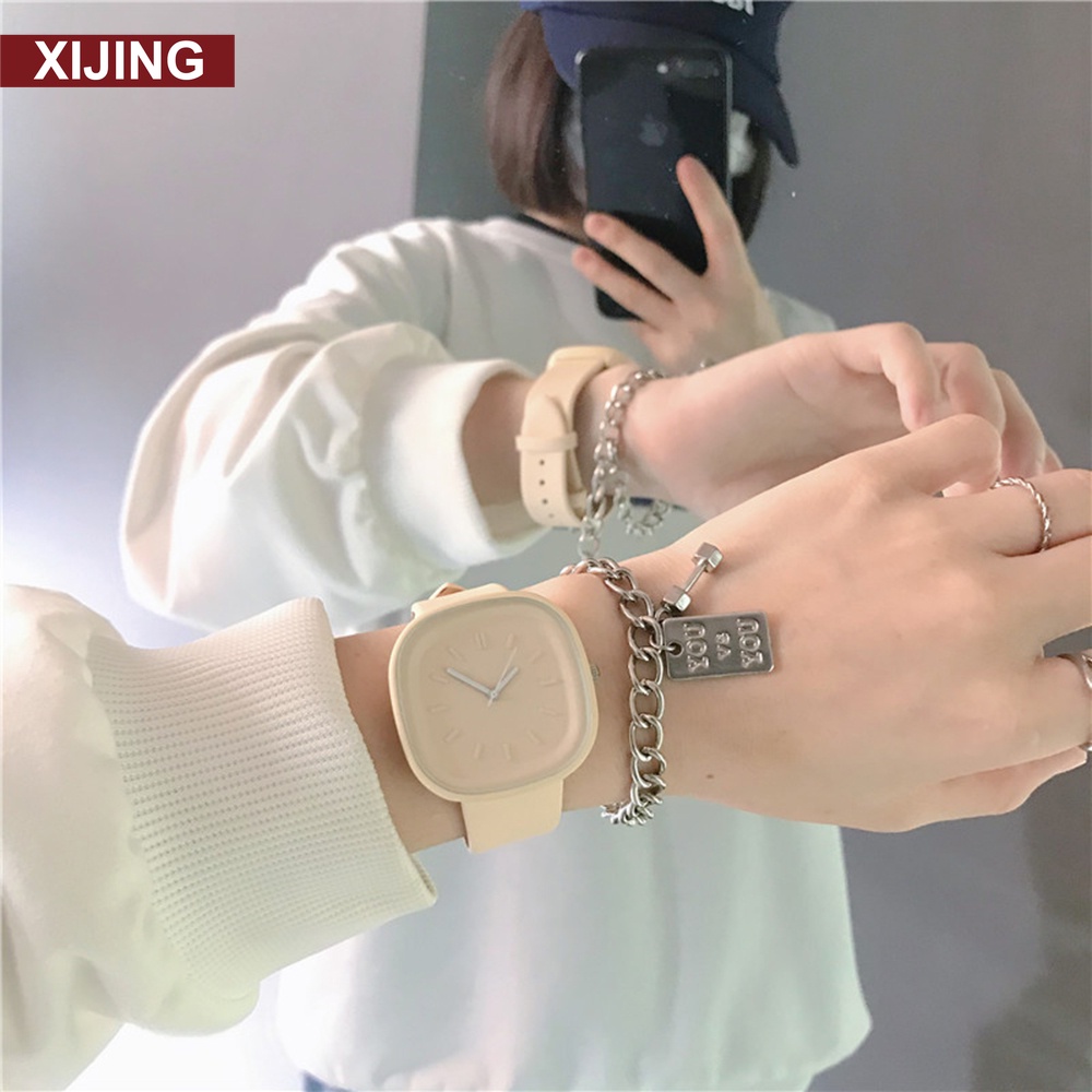 Đồng Hồ Đeo Tay Mặt Vuông Thiết Kế Đơn Giản Thời Trang Cho Nữ