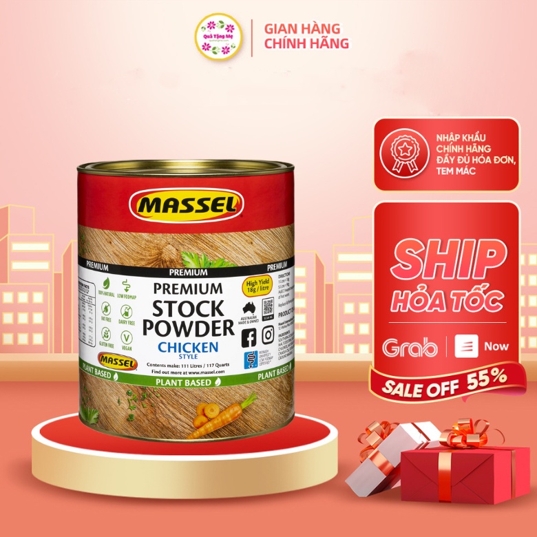 Hạt nêm vị gà Massel Premium Stock Powder Chicken Style không bột ngọt an toàn cho gia đình 2.5kg Extaste