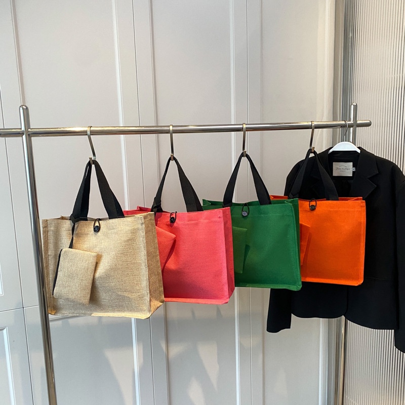 Túi Xách Nữ Vải Lanh Cỡ Lớn Thiết Kế Đơn Giản