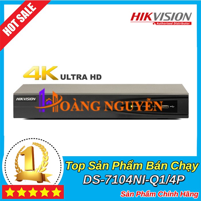 [NHÀ PHÂN PHỐI] Đầu ghi IP 4 kênh Hikvision DS-7604NI-K1/4P(B) H.265+