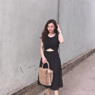 Đầm hở eo xoắn bụng