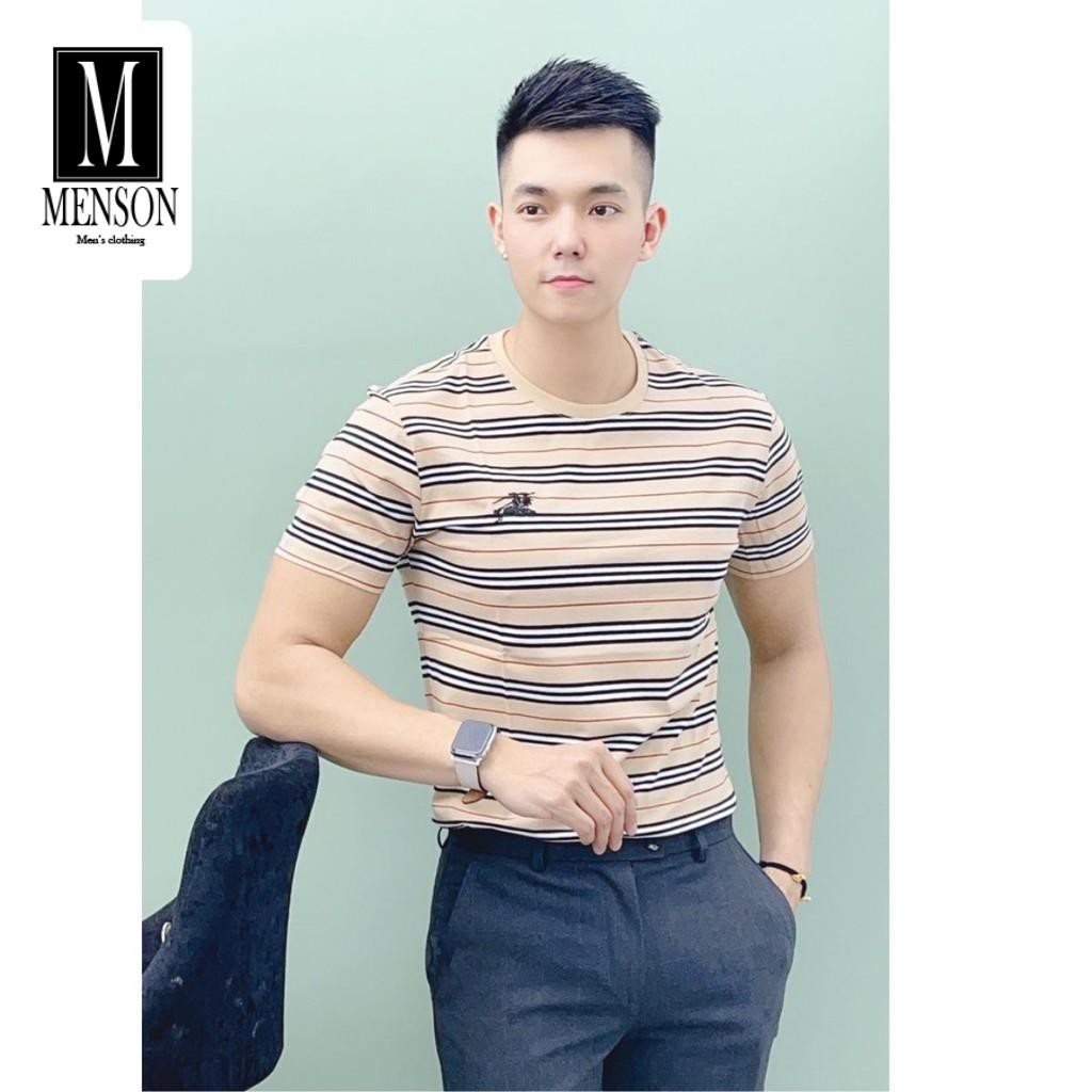 [Hàng Loại 1] Áo thun nam cao cấp cổ tròn kẻ ngang BBR 100% cotton mềm mịn, Áo phông nam chất mát mùa hè MR1406 | BigBuy360 - bigbuy360.vn