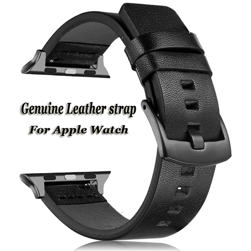 Genuine Leather Watch Strap For Apple Watch Series SE 6 5 4 3 2 1 Watchband For iwatch 38mm 40mm 42mm 44mm Bracelet Watch Band