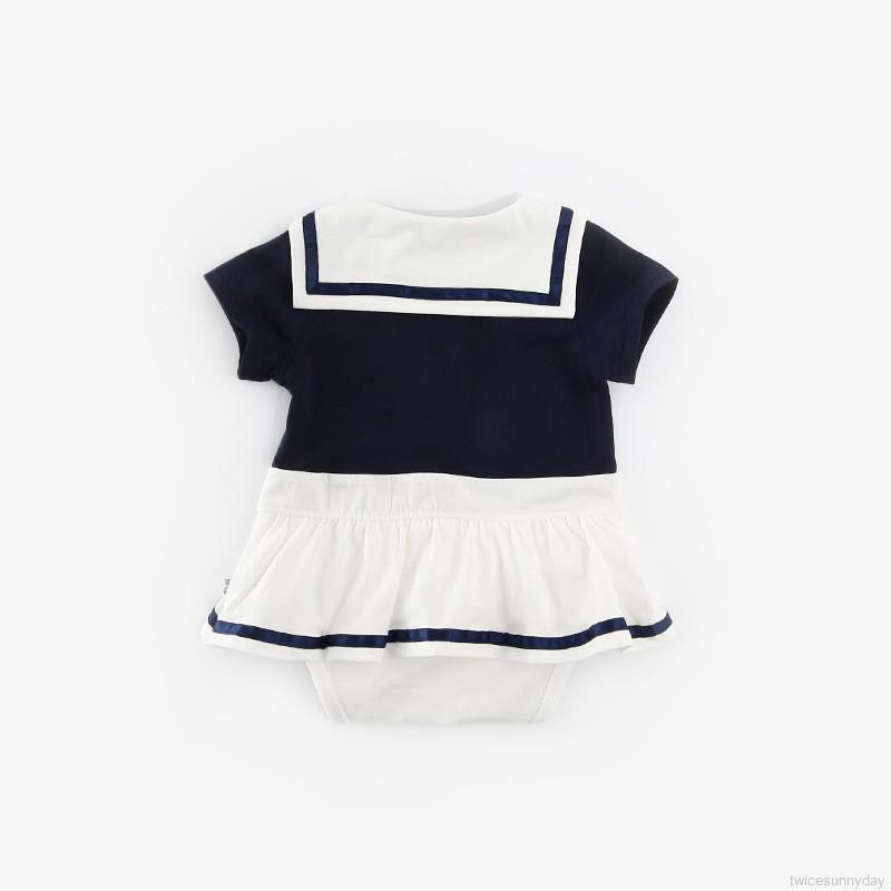 Bộ áo liền quần ngắn tay đính nơ đáng yêu cho bé trai