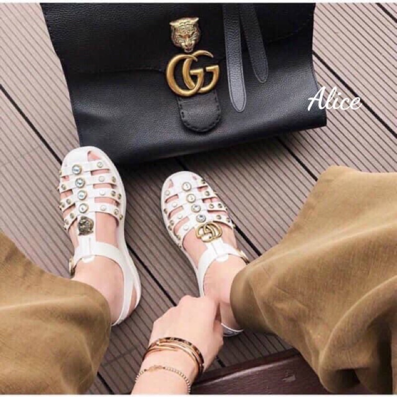 Sandal rọ gucci trắng fullbox