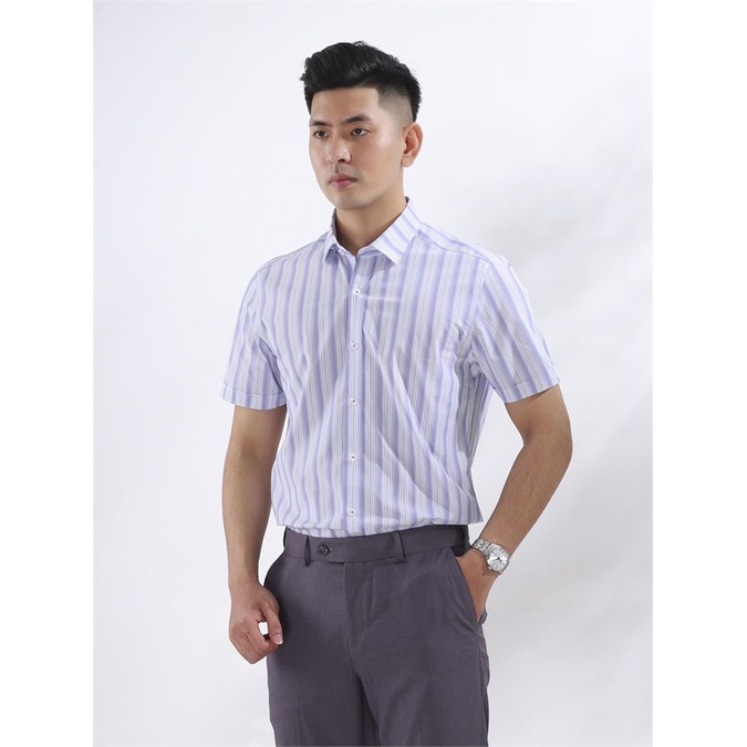 Áo sơ mi ngắn tay nam Aristino TAG 725K sợi sồi mềm mát, from slim tà lượn ASS149S8