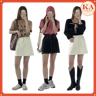 Chân váy kaki 2 lớp kèm quần KA Chất kaki có size M và L, chân váy chỉ nổi