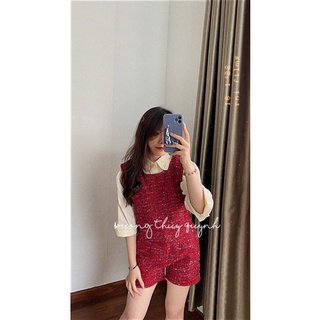 set dạ đỏ mặc tết
