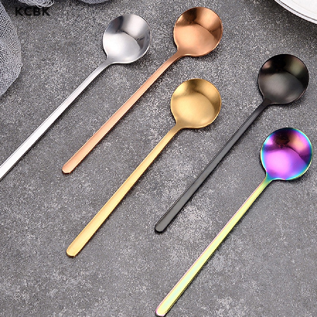 KC 304Stainless Steel Coffee Spoon round head spoon honey dessert gift mixing spoon BK
